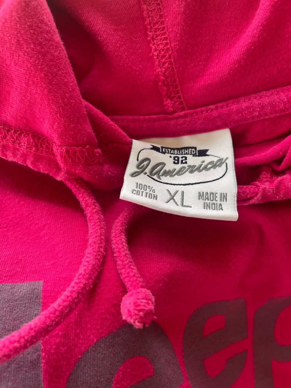 J. America Hot Pink Hoodie with Drawstring - Picture 3 of 9